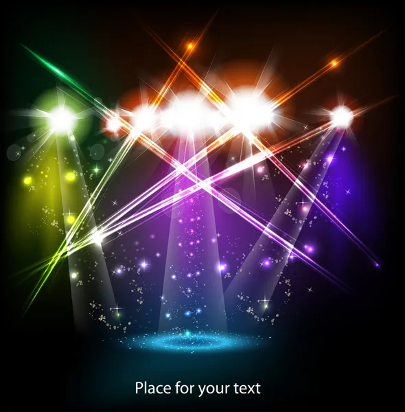 Banner neon light stage background — Stock Vector