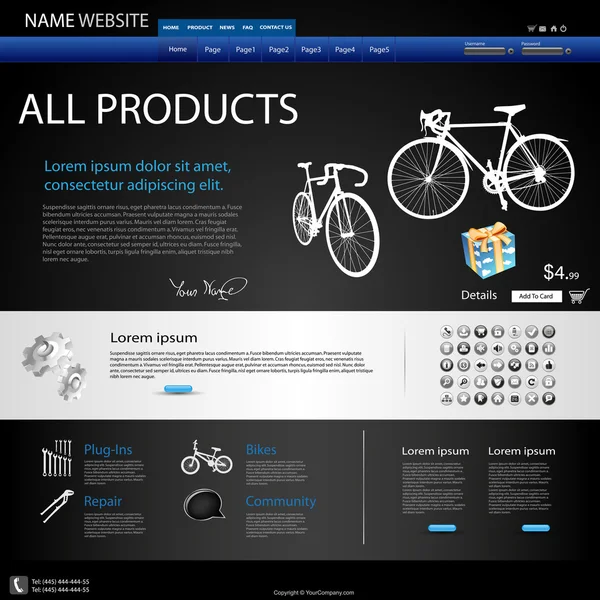 Web design hemsida — Stock vektor