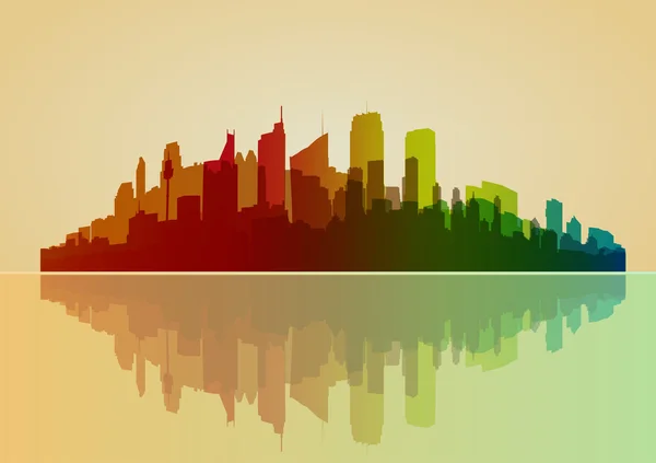 Fond coloré de la ville — Image vectorielle