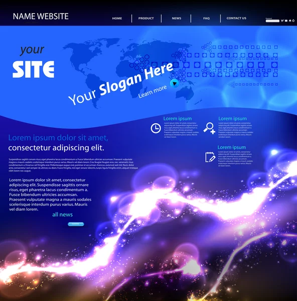 Moderna webbplatsmallen — Stock vektor