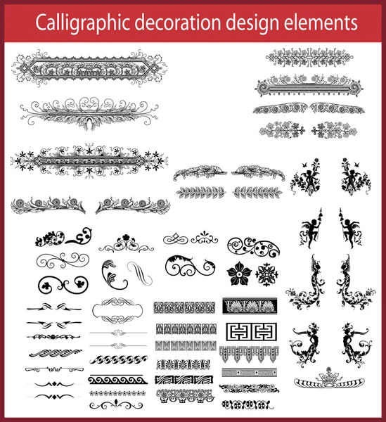 Elementi decorativi calligrafici — Vettoriale Stock