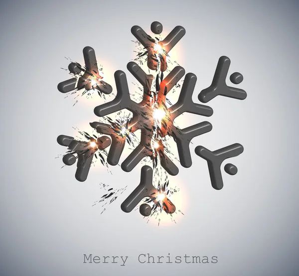 スノーフレーク爆発的なクリスマス — ストックベクタ