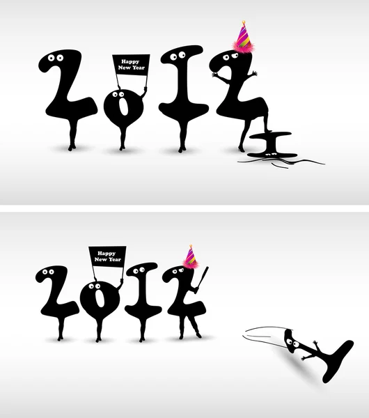 Funny New Year card design — Stockvector