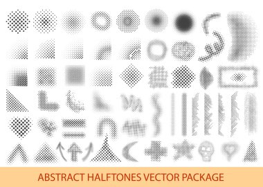 Vector illustration halftone patterns set clipart