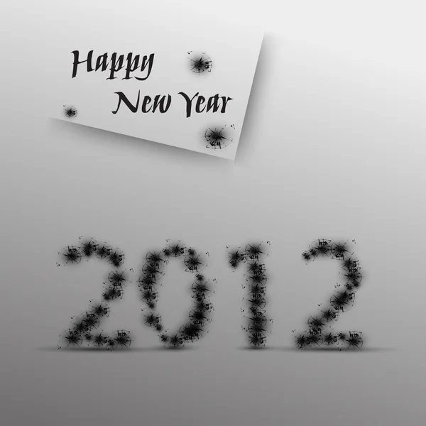 2012 Happy New Year, grunge — Stock Vector
