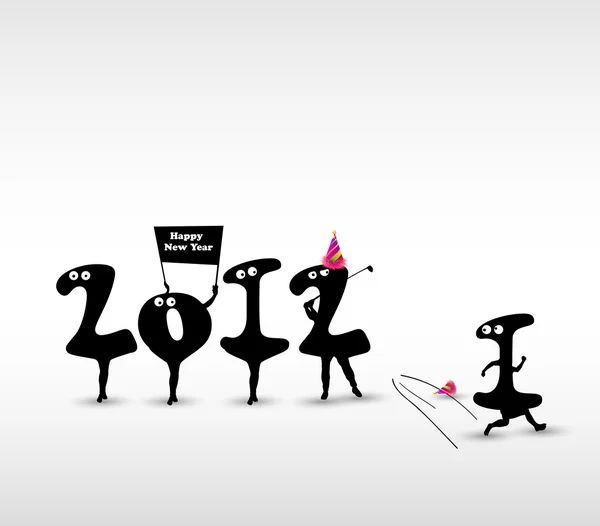 Komik yeni yıl kartı — Stok Vektör