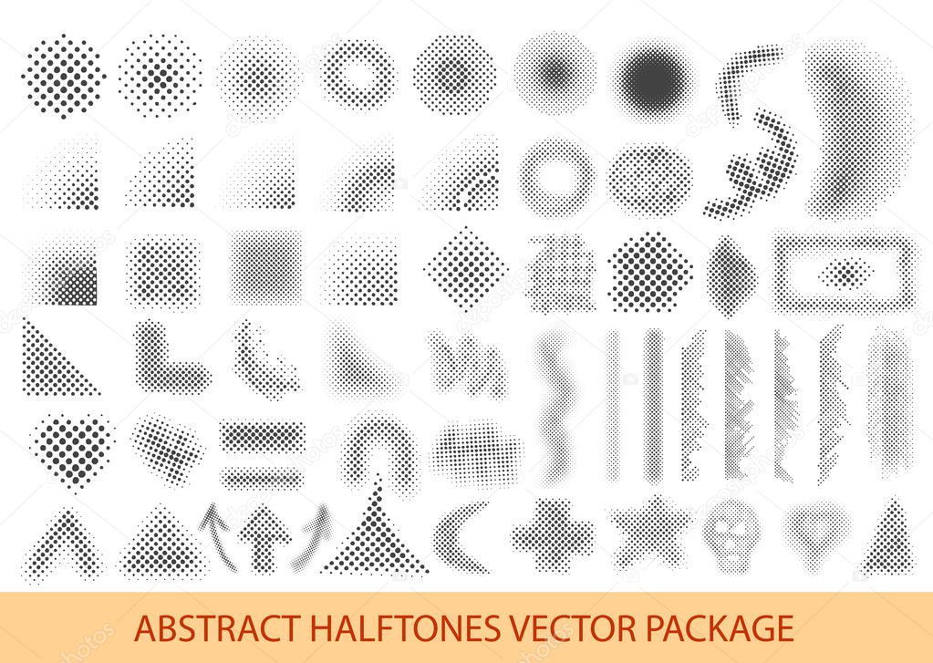 Vector illustration halftone patterns set