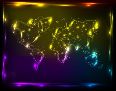 Globe light map design clipart