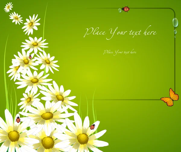 Carte cadre floral — Image vectorielle