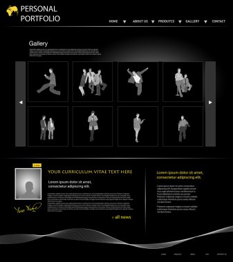 Personal portfolio website template clipart