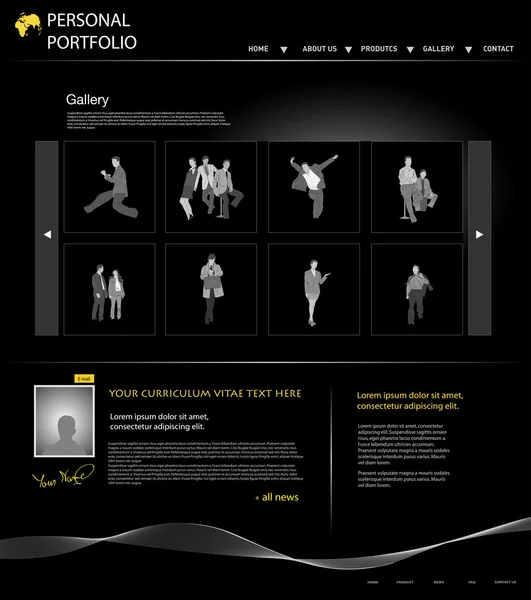 Modèle de site Web de portefeuille personnel — Image vectorielle