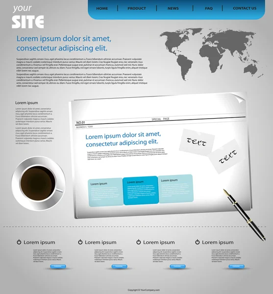 Modello di web design aziendale — Vettoriale Stock