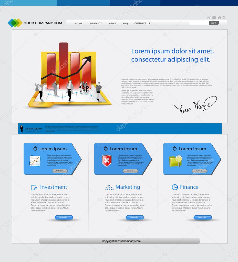 Business template web site with