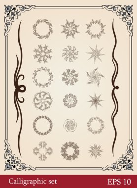 Calligraphic set elements clipart