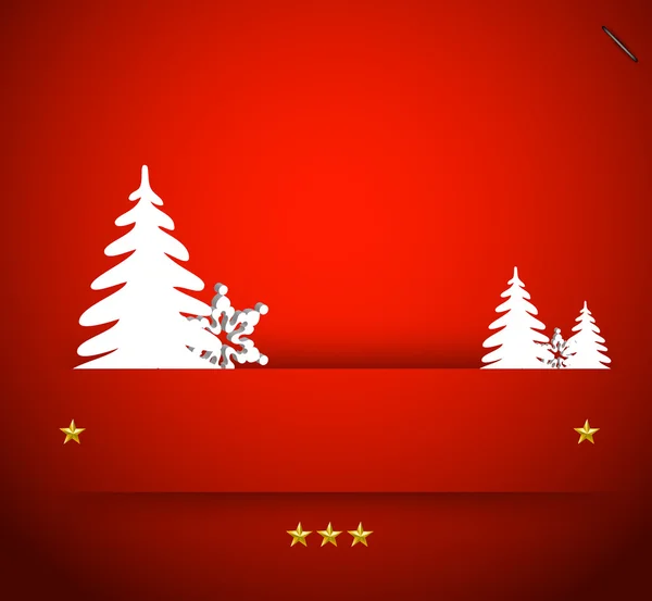 Christmas snowflake and simple tree — Stock Vector