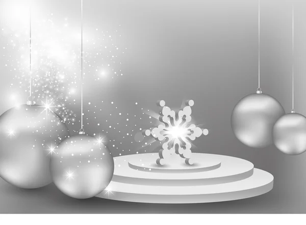 Snowflake on podium concept background — Stock Vector