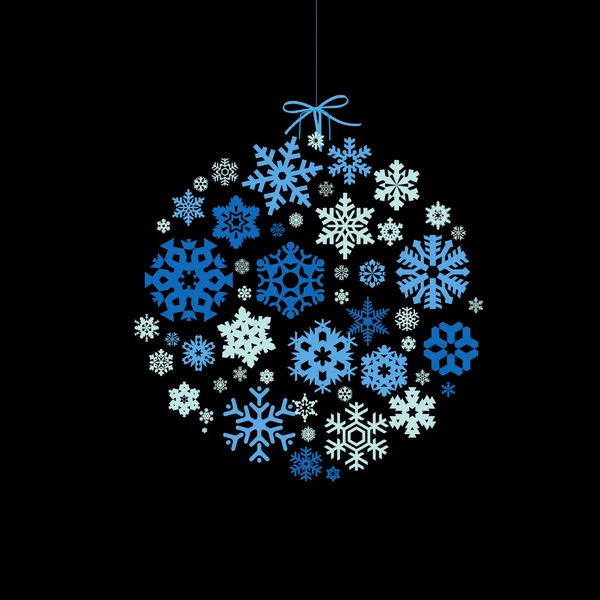 Palla di Natale con fiocchi di neve — Vettoriale Stock