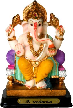 Statue of Ganesha, the God of education, knowledge and wisdom in the Hindu clipart