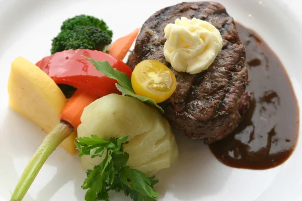 Svíčková steak večeře — Stock fotografie