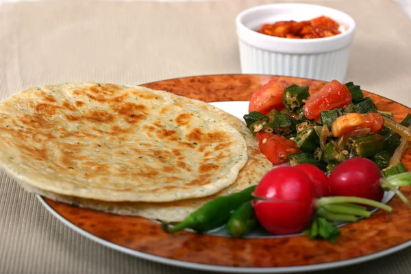 Serie di alimenti indiani - Pasto vegetariano — Foto Stock
