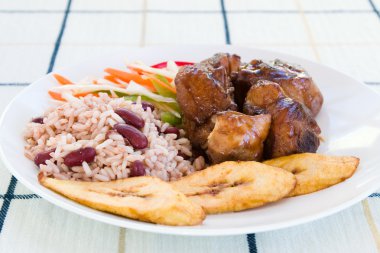 Stewed Chicken with Rice and Vegetables - Jamaican Style clipart