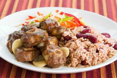 Oxtail Curry with Rice - Caribbean Style clipart