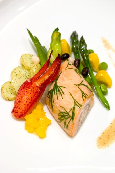 Steamed Salmon stuffed with Bok Choy — Stock Photo, Image