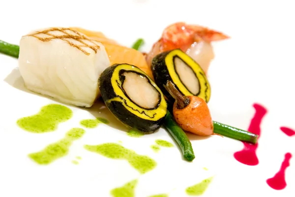 Lobster covered with scallop mousse — Stock Photo, Image