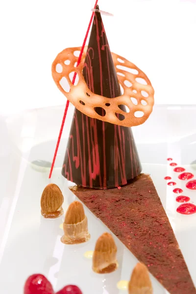 Cone de framboesa de chocolate — Fotografia de Stock