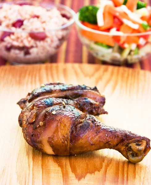 Jerk Chicken with Vegetables — Stock Photo, Image
