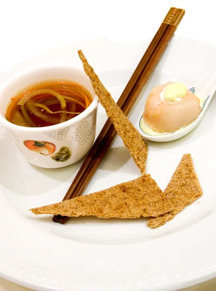 Orientaliska sötsur soppa — Stockfoto