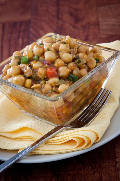 Salada de grão de bico marroquino picante - Vegan — Fotografia de Stock