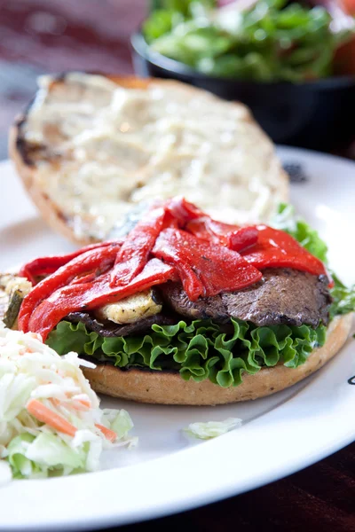 Portobello Champignon Burger — Stockfoto