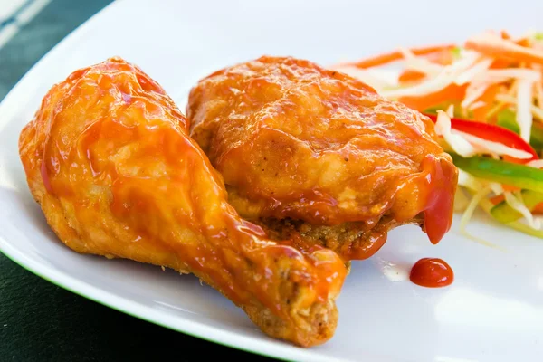 Smażony kurczak z sosem - style Karaibów Obrazek Stockowy
