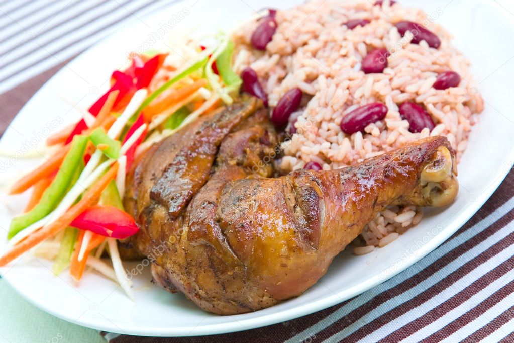 Jerk Chicken with Rice - Caribbean Style