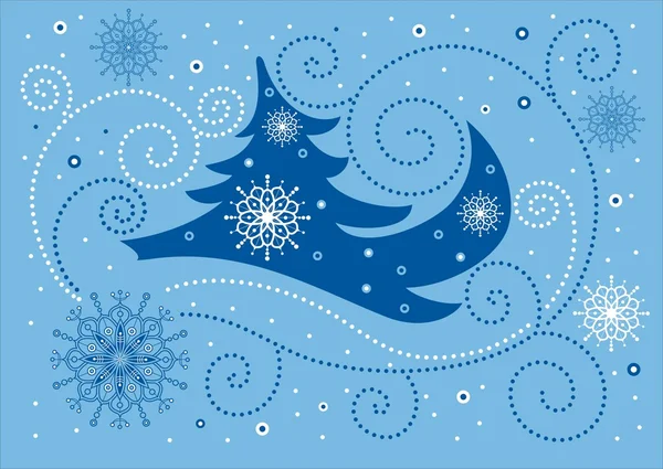 พื้นหลังคริสต์มาสสีฟ้า — ภาพเวกเตอร์สต็อก