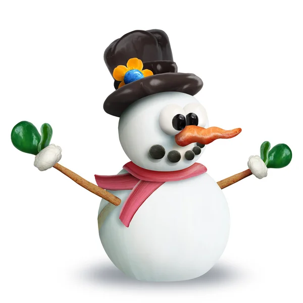 VeggiFruit Cartoon Snowman — Stock Photo, Image