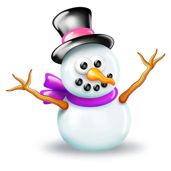 Boneco de neve dos desenhos animados — Fotografia de Stock