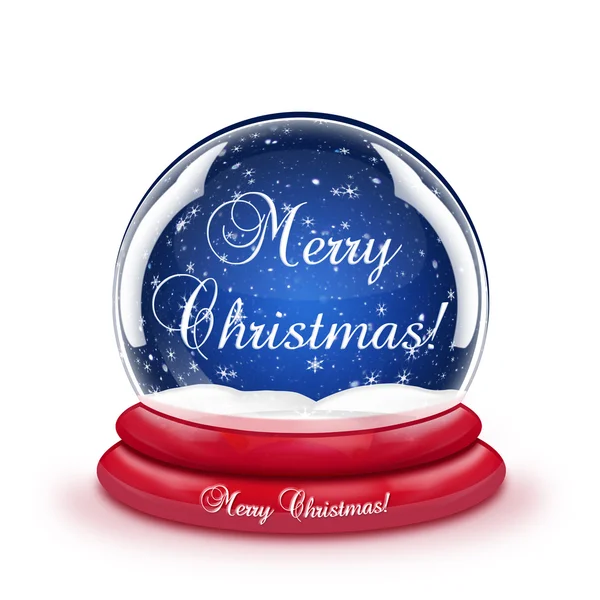 Merry Christmas Snow Globe — Stock Photo, Image