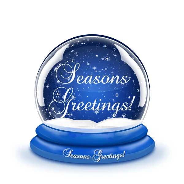Seasons Greetings Snow Globe — Stock Photo, Image
