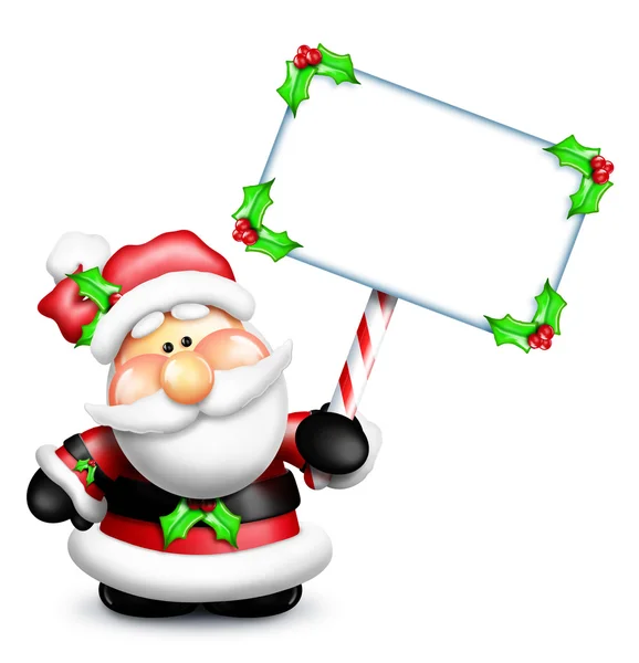 Gumdrop Weihnachtsmann mit einem Schild — Stockfoto