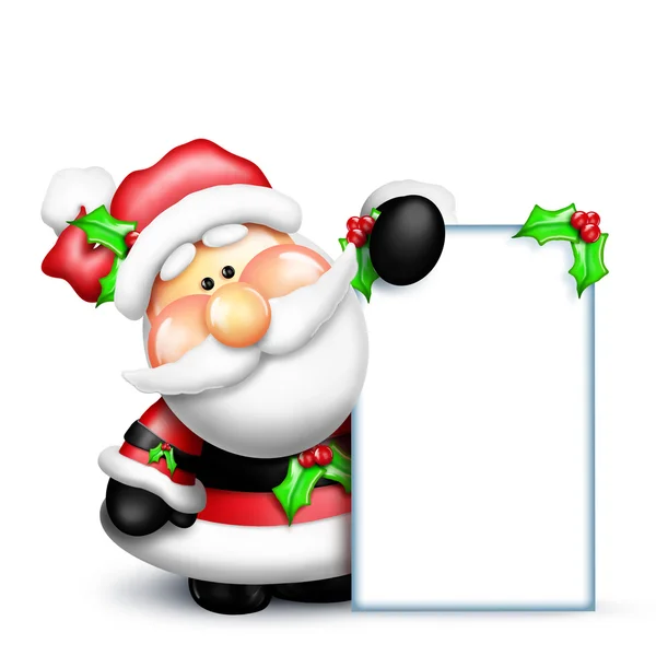 Gumdrop Santa Holding a Tall Sign — Stock Photo, Image