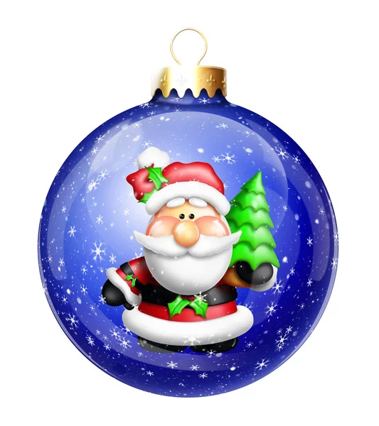 Gumdrop Cartoon Santa dans l'ornement de boule de Noël — Photo