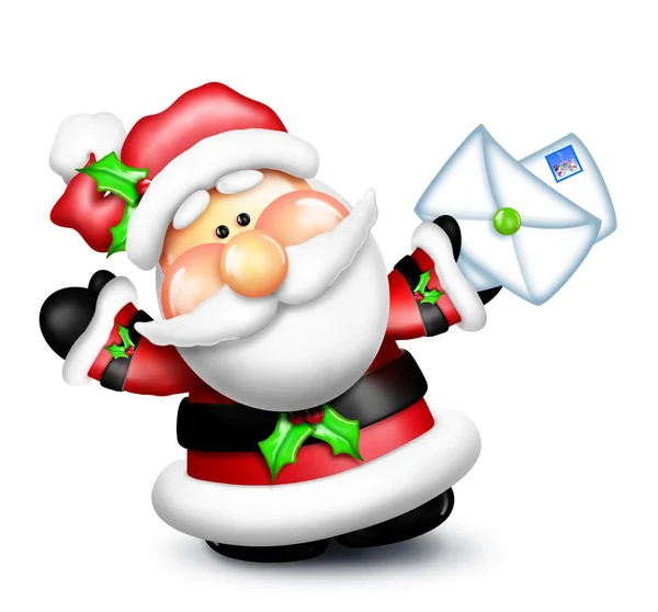 Gumdrop Weihnachtsmann mit Briefen — Stockfoto