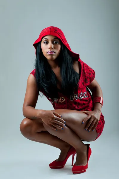Siyah kadın rap tarzı — Stok fotoğraf