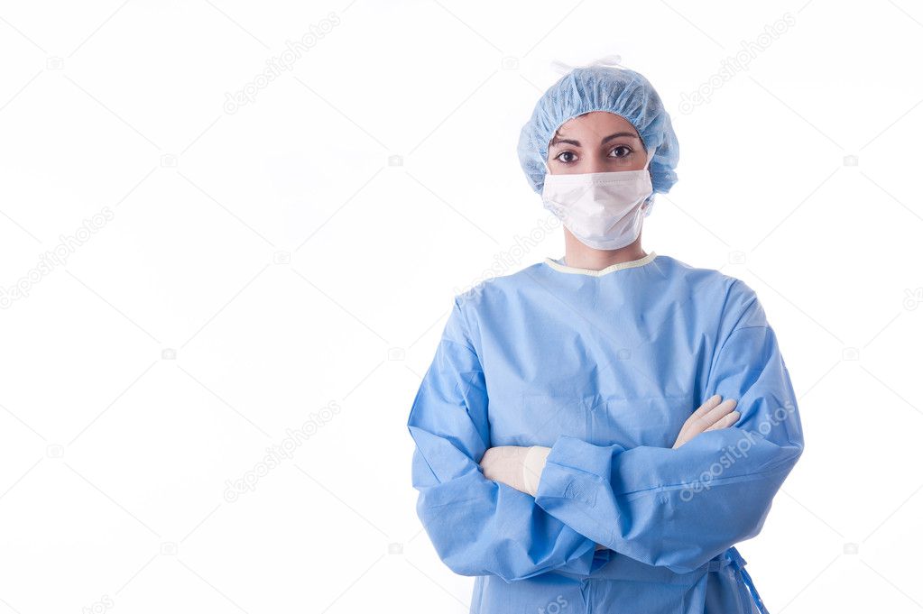 Seterile femal nurse or sugeon waiting