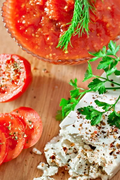 Peynir domates sos ile — Stok fotoğraf