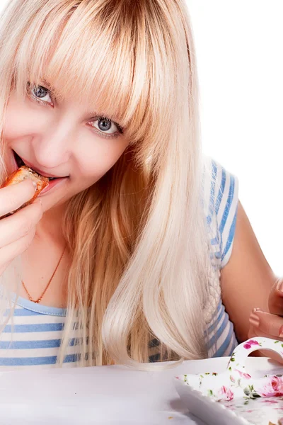 Γυναίκες τρώει πίτα — Φωτογραφία Αρχείου