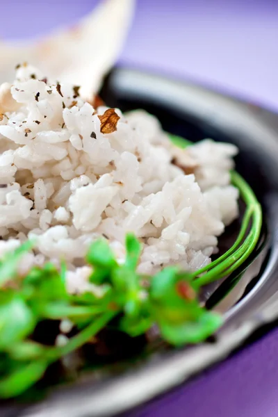 Rode kennismaken met rijst — Stockfoto