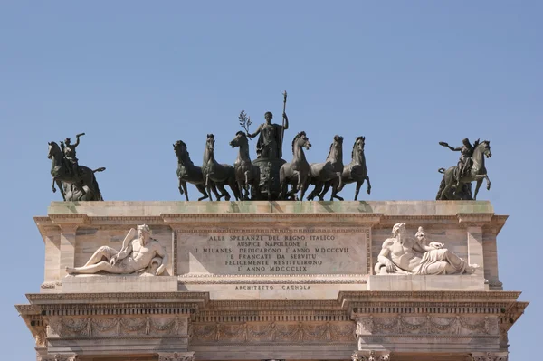 O Arco da Paz em Milão — Fotografia de Stock